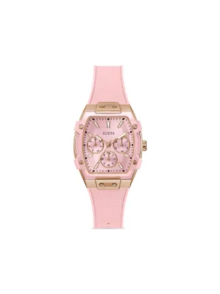 New GUESS Women\'s Quartz Watch with Silicone Strap, Pink Guess Solar Rose Gold Dial Pink Rubber Strap Watch For Women main image 3