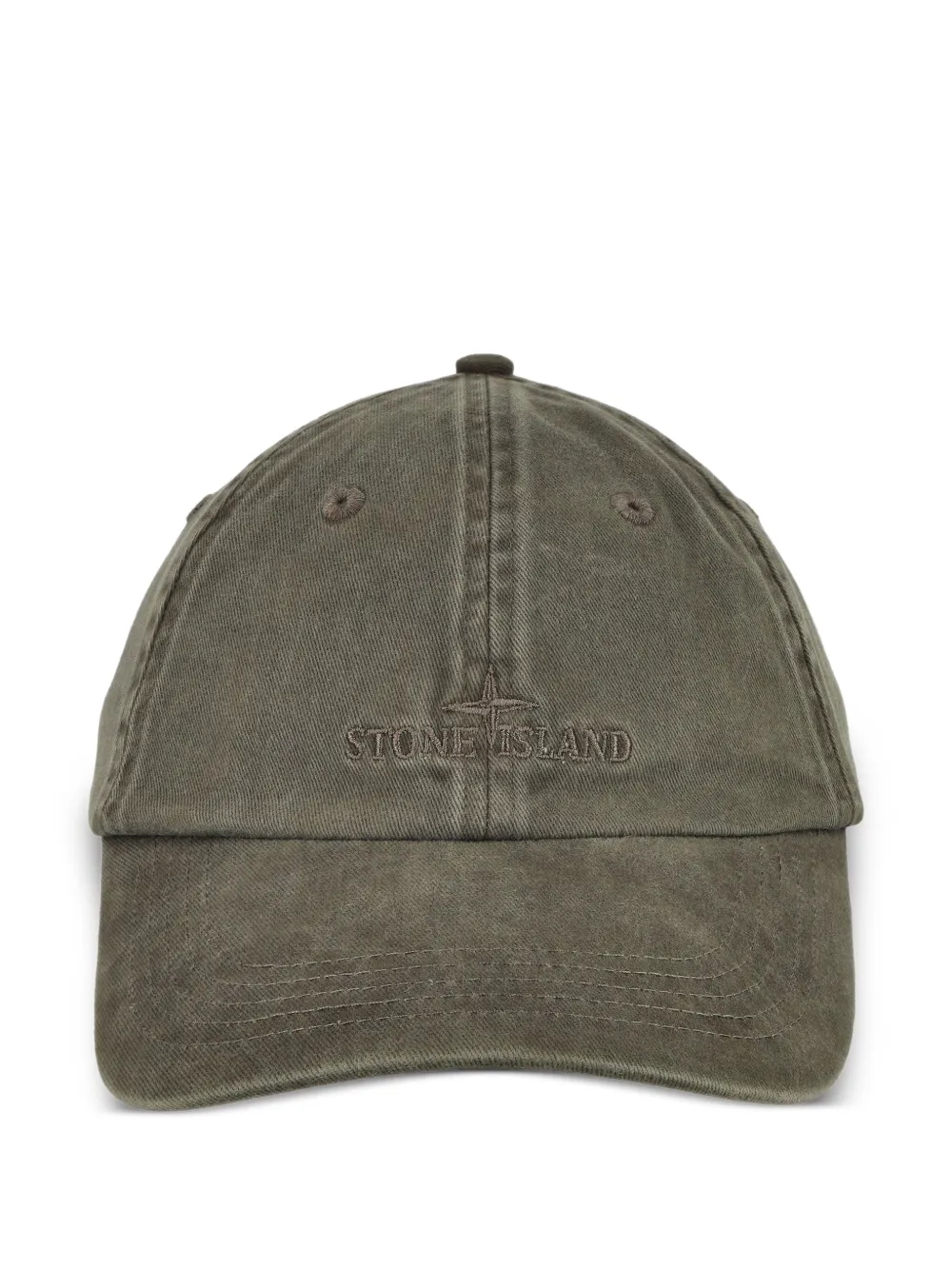 Stone Island embroidered-logo baseball cap Groen