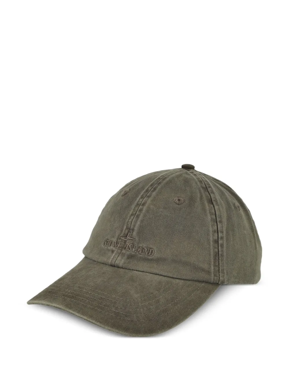 Stone Island embroidered-logo baseball cap Groen