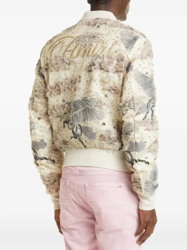 AMIRI フローラル スパンコール ジャケット | ニュートラル | FARFETCH JP