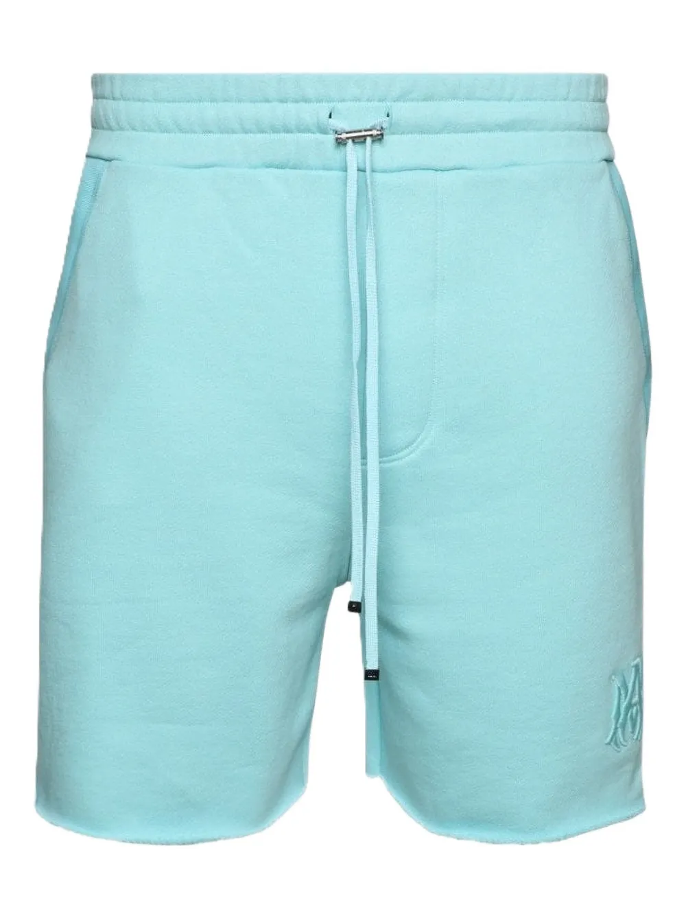 AMIRI logo raw hem shorts - Blu