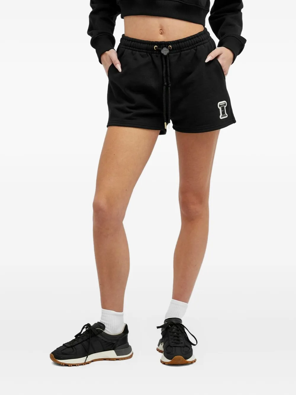 Casablanca Elastic Waist Shorts In Black