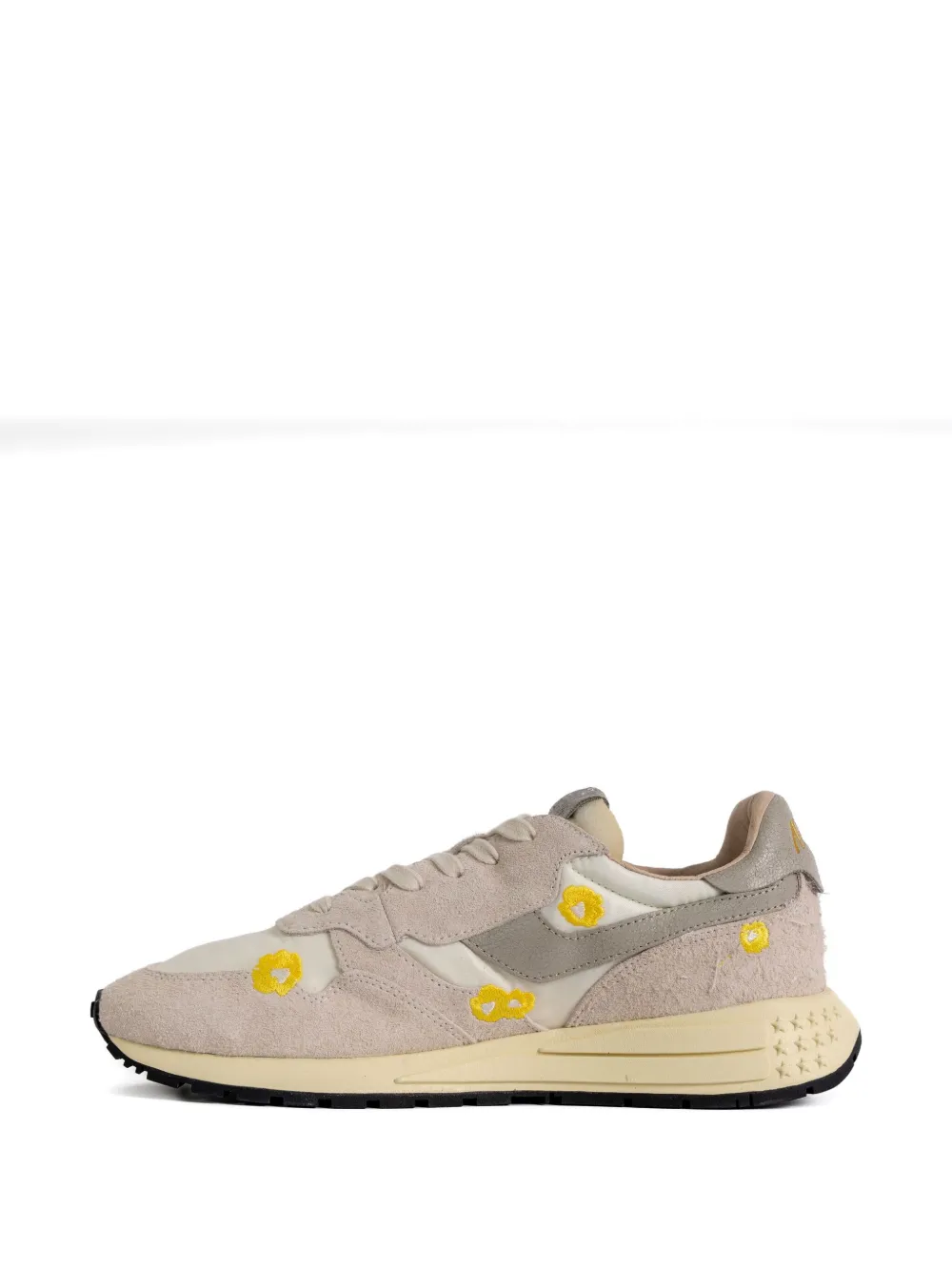 Autry floral-embroidery low-top sneakers Neutrals