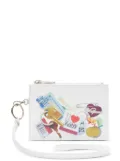 Vaquera zip-fastening purse - White