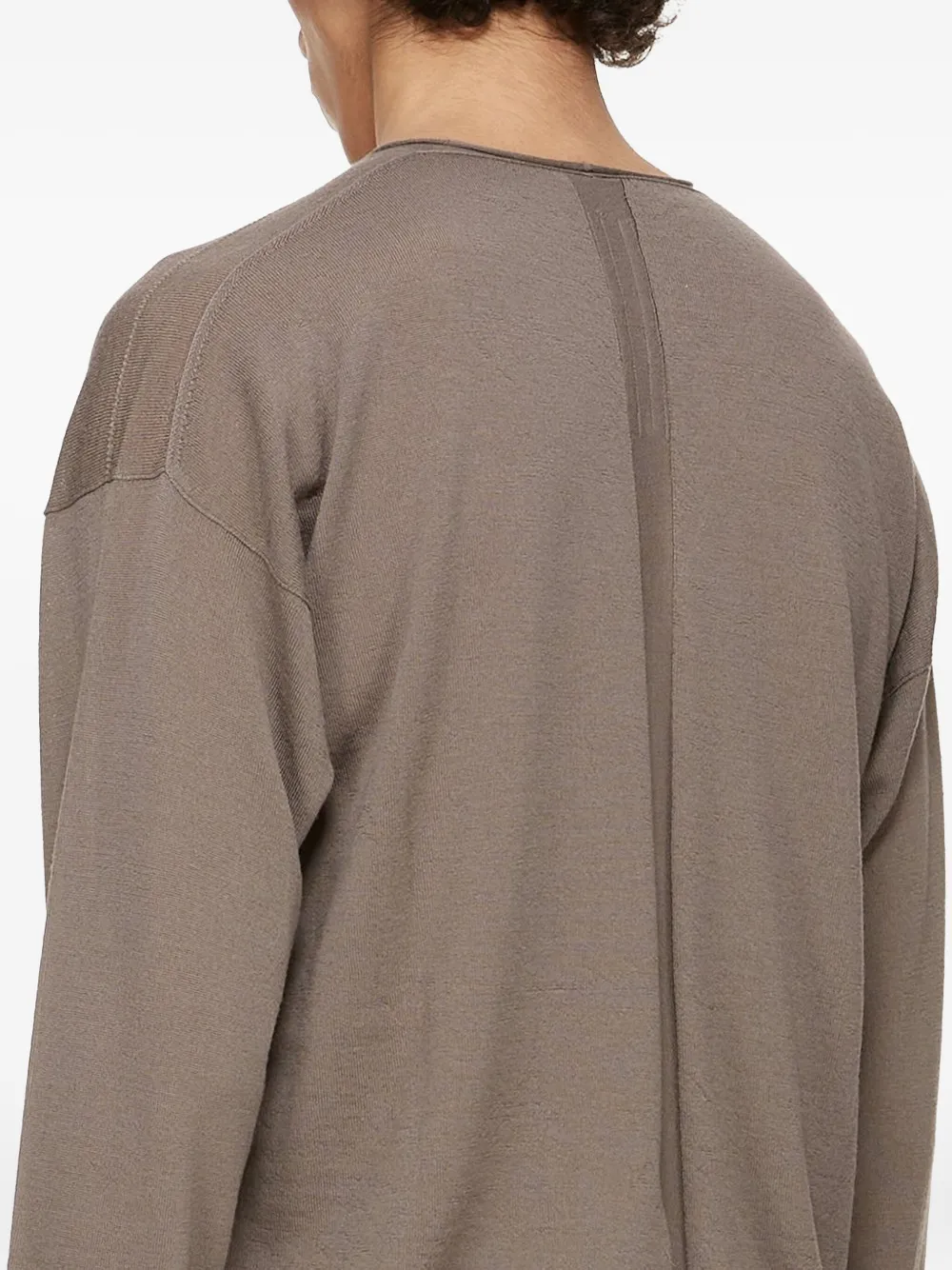 Rick Owens Trui met V-hals en geribbeld vlak Beige