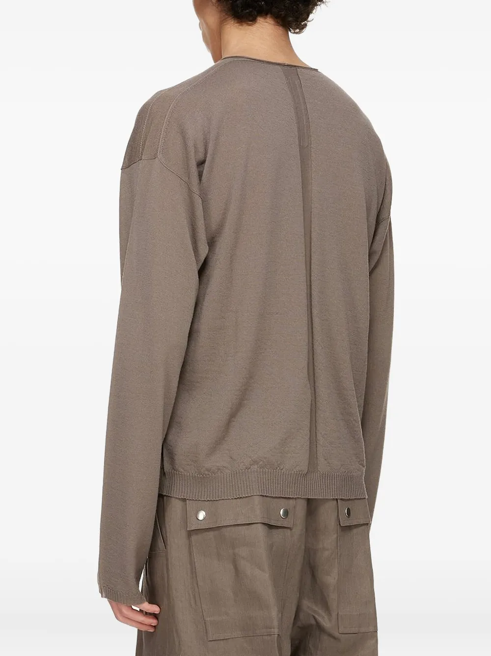 Rick Owens Trui met V-hals en geribbeld vlak Beige