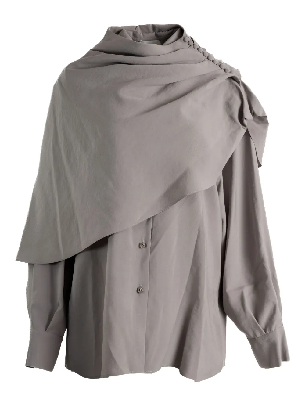 Magda Butrym Blouse met gedrapeerde kraag Grijs