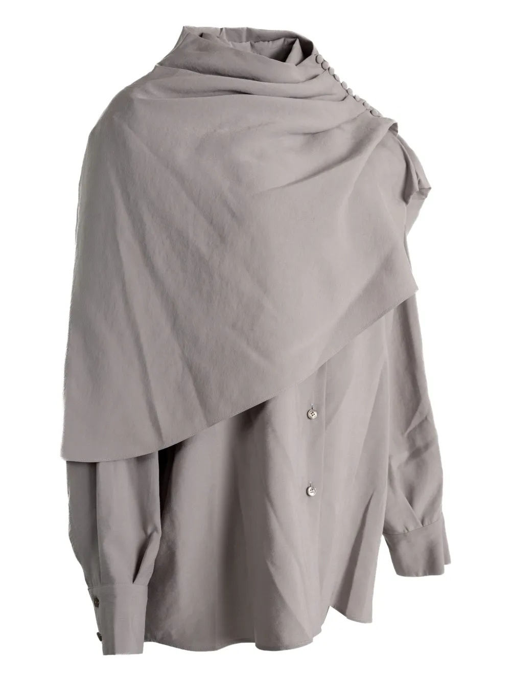 Magda Butrym Blouse met gedrapeerde kraag Grijs