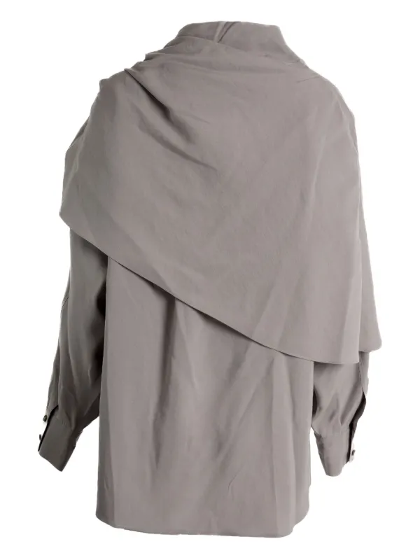 Magda Butrym draped-collar Shirt | Grey | FARFETCH