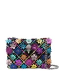Kurt Geiger London floral-embroidered chain bag - Black