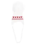 Monnalisa heart-intarsia beanie hat - Neutrals