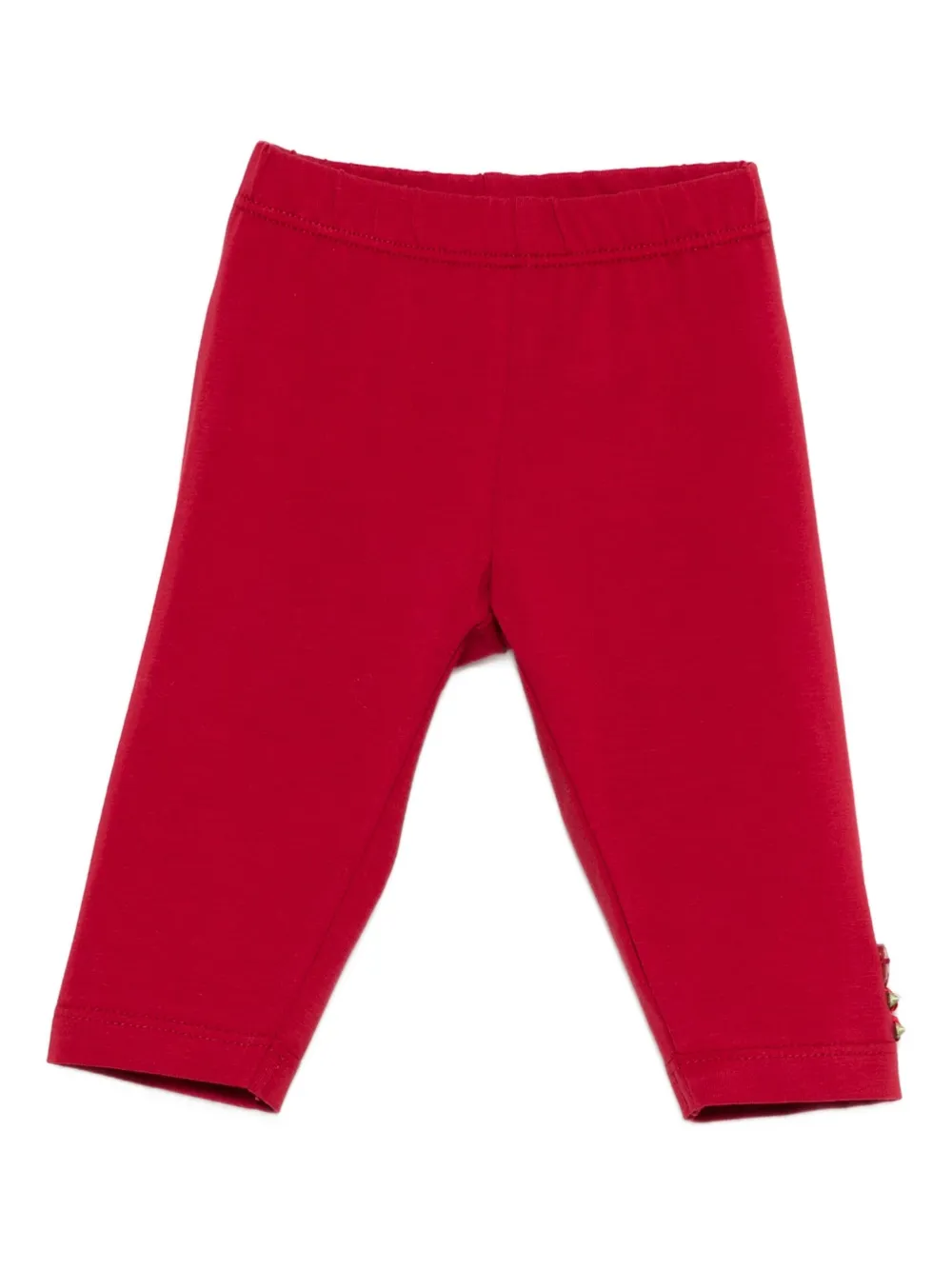 Monnalisa rose-embellished trousers - Rosso