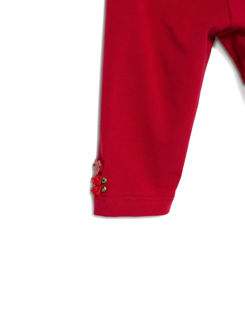 Monnalisa rose-embellished trousers Rood
