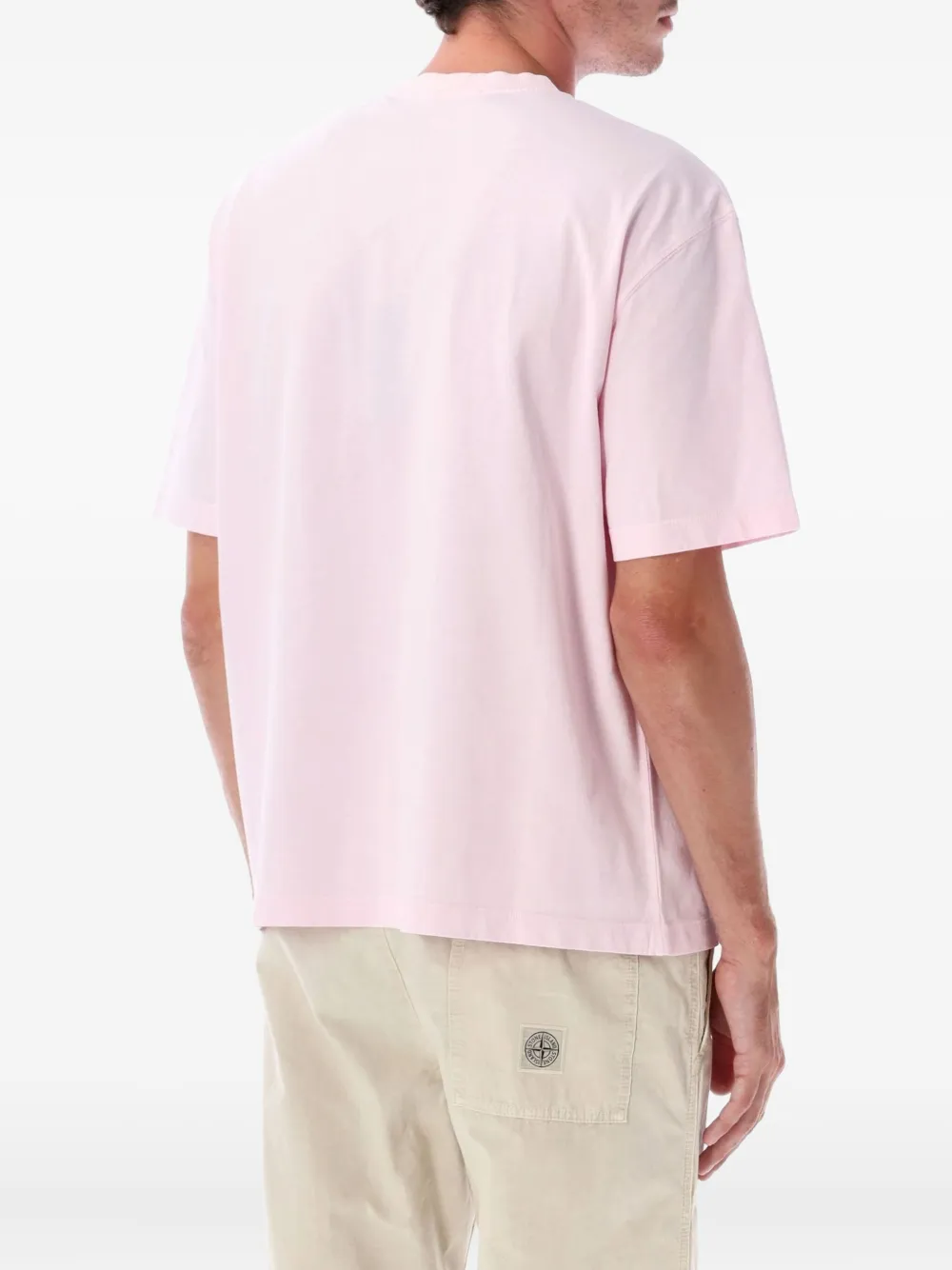 Stone Island logo-patch T-shirt Roze
