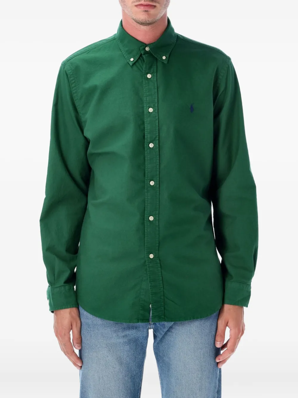 Polo Ralph Lauren logo-embroidered cotton shirt - グリーン Polo Ralph Lauren logo-embroidered cotton shirt - グリーン