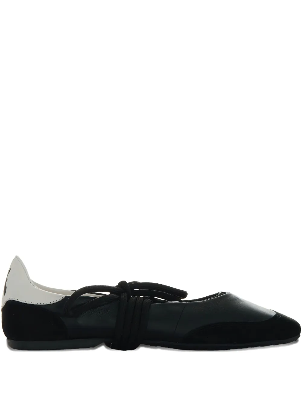 Patrizia Pepe Lace-up Leather Ballet Flats In Black