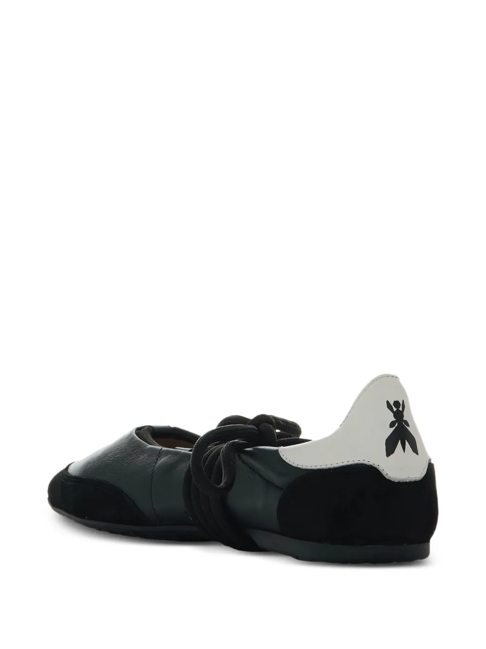 Patrizia Pepe lace-up leather ballet flats Black