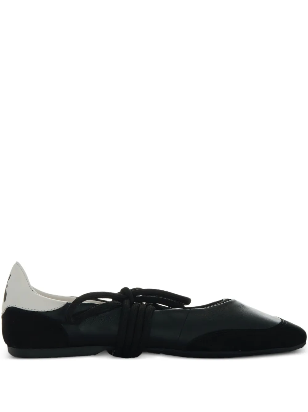 Patrizia Pepe lace-up leather ballet flats Black
