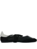 Patrizia Pepe lace-up leather ballet flats - Black