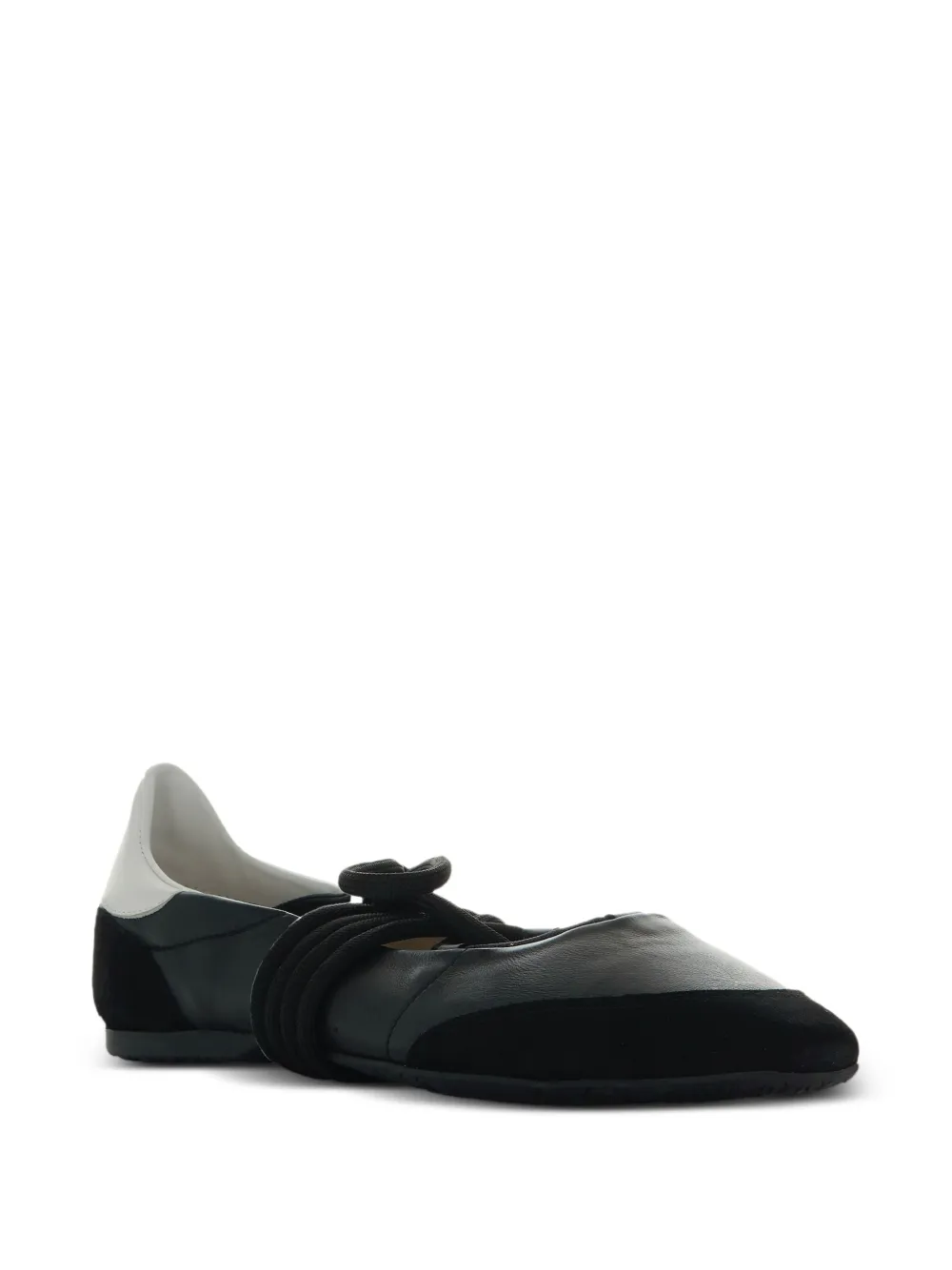 Patrizia Pepe Leren ballerina's met veters - Zwart