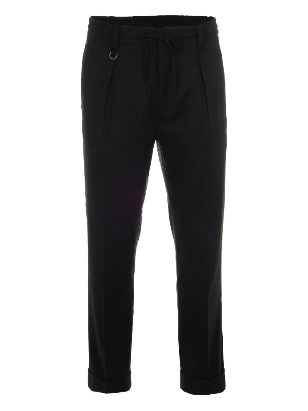 Paolo Pecora drawstring-waist cuffed trousers Zwart