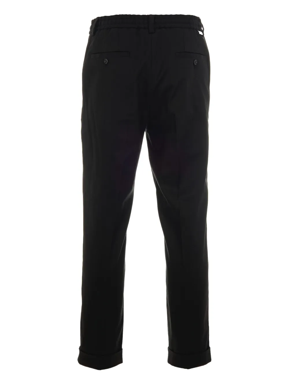Paolo Pecora Drawstring-waist Cuffed Trousers In Black