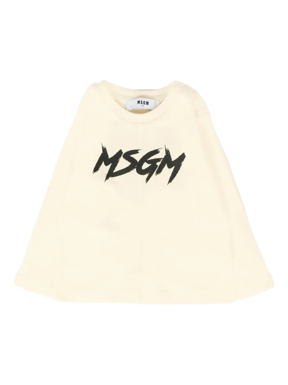 MSGM Kids logo-print long-sleeve T-shirt Beige