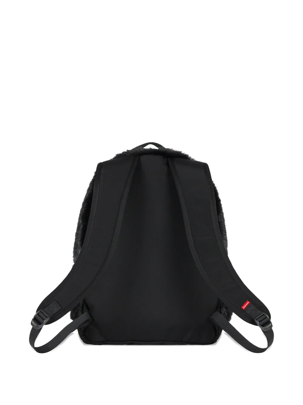 Supreme x TNF rugzak van imitatiebont Zwart
