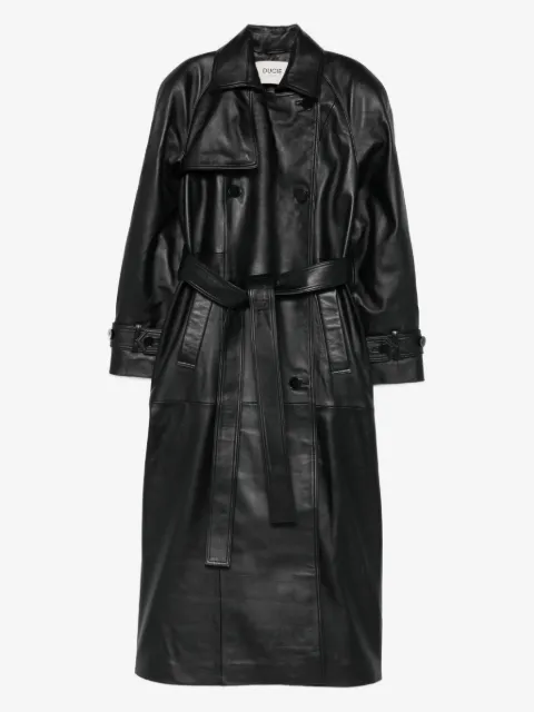 ducie Corrin buttoned belted leather trench
