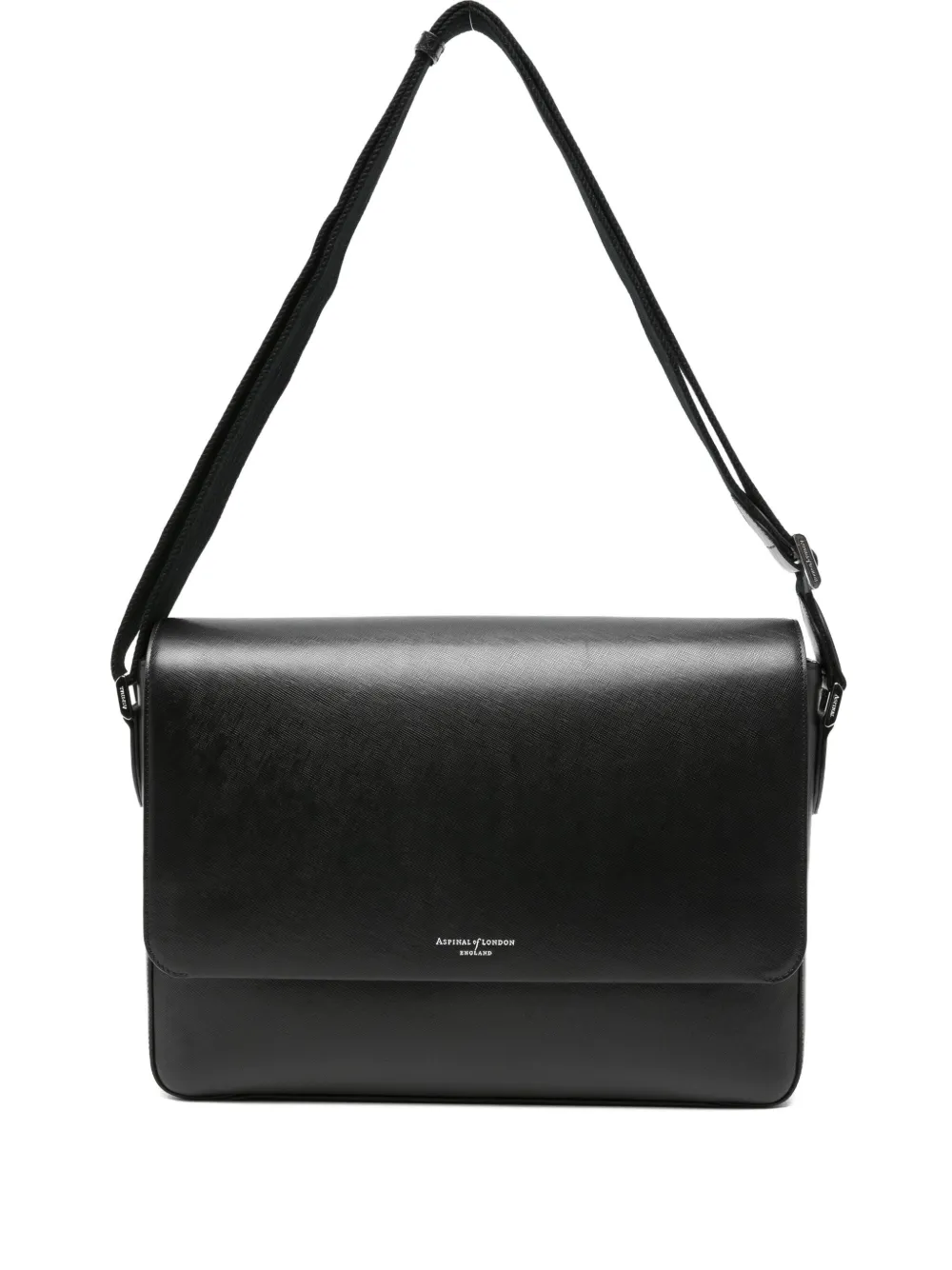 Aspinal Of London Logo-detail Messenger Bag In Black