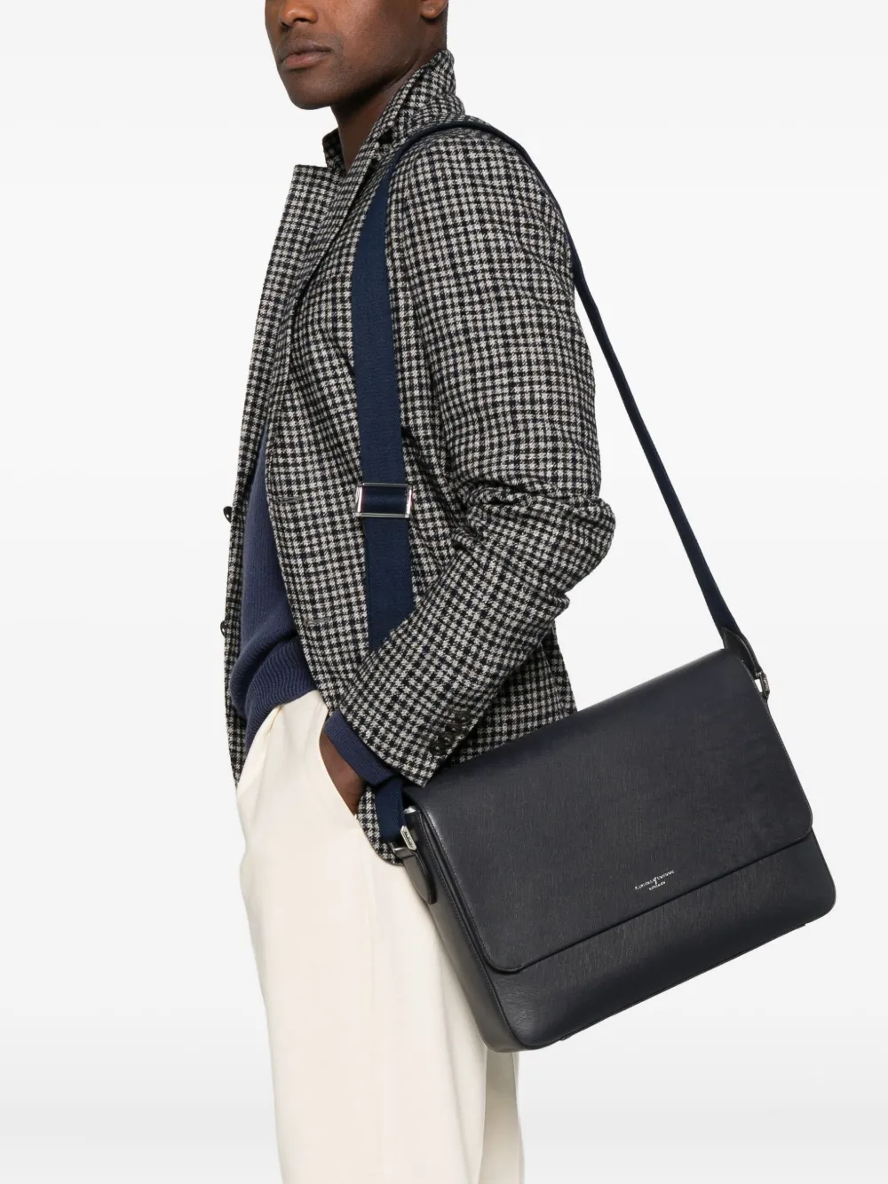 Aspinal Of London logo-detail messenger bag - Zwart