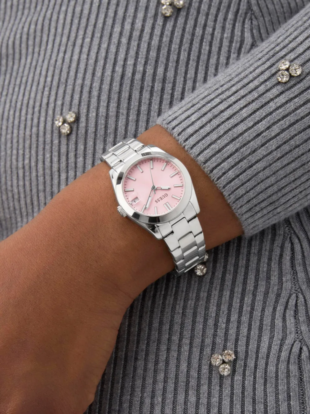 Guess Usa Sainteless Steel Bracelet 32mm In Silver