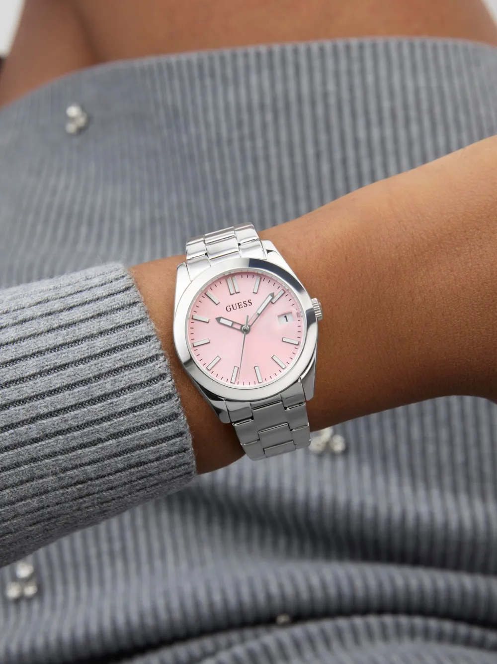 Guess Usa Sainteless Steel Bracelet 32mm In Silver