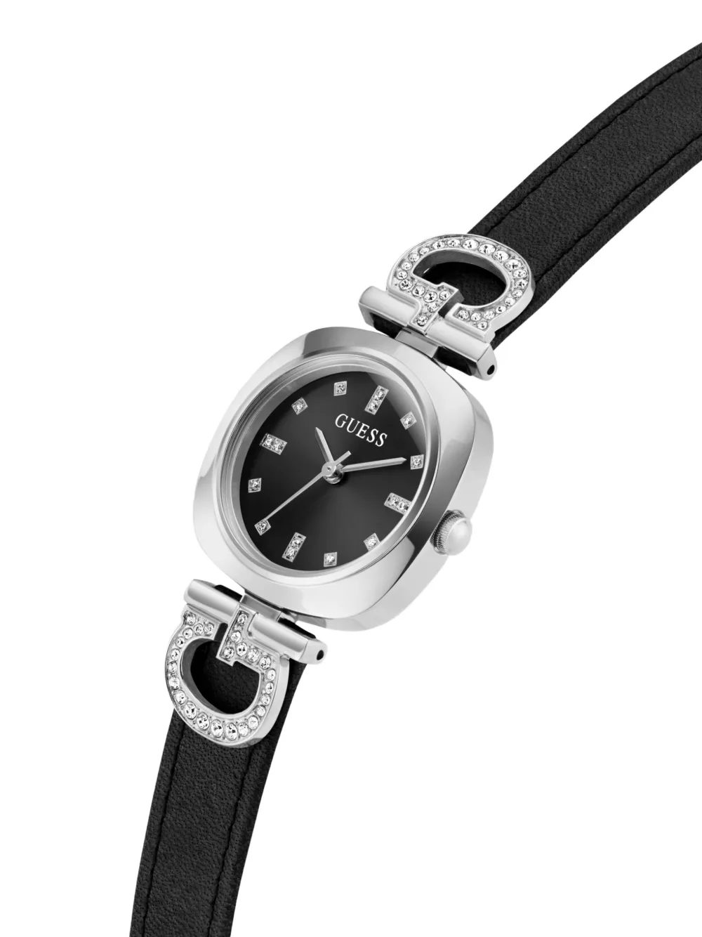  Guess Usa Crystal-embellished Quartz 28mm - Black 