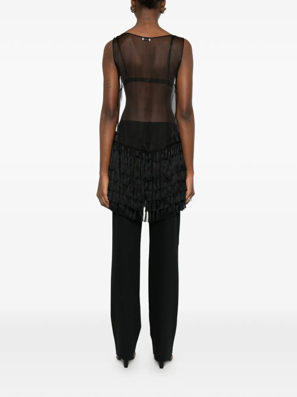 St Agni Tassel-detail Mini Dress In Black