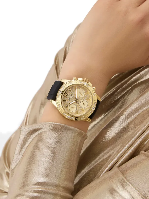 GUESS USA crystal-embellished Chronograph 40mm Watch | Gold  display picture 1
