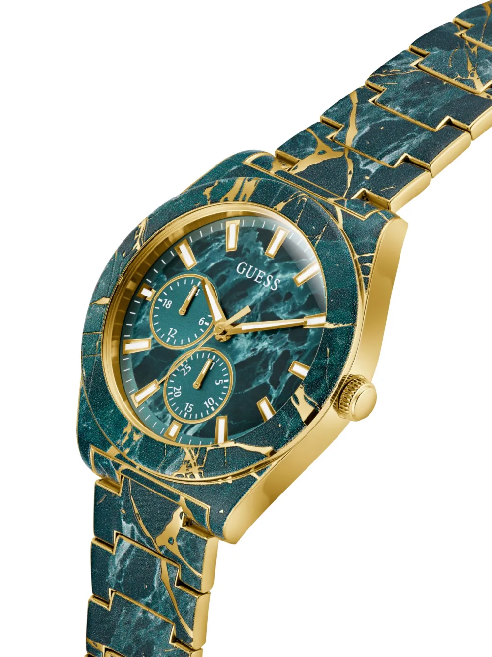  Guess Usa Marble-pattern 42mm - Green 
