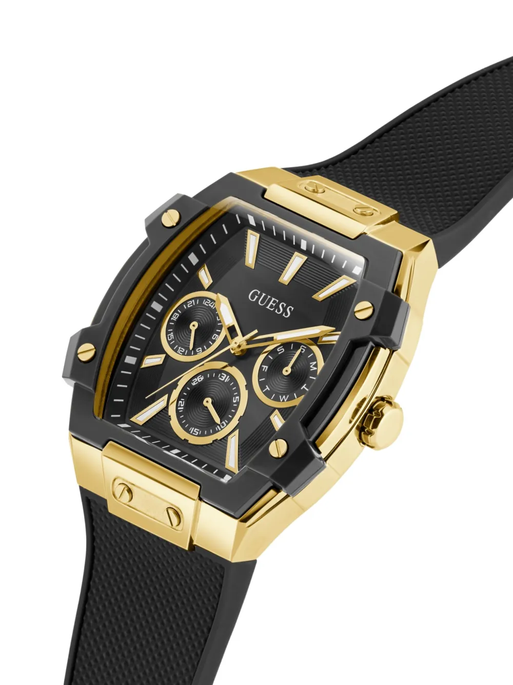  Guess Usa Montre En Acier Inoxydable 44 Mm - Noir 