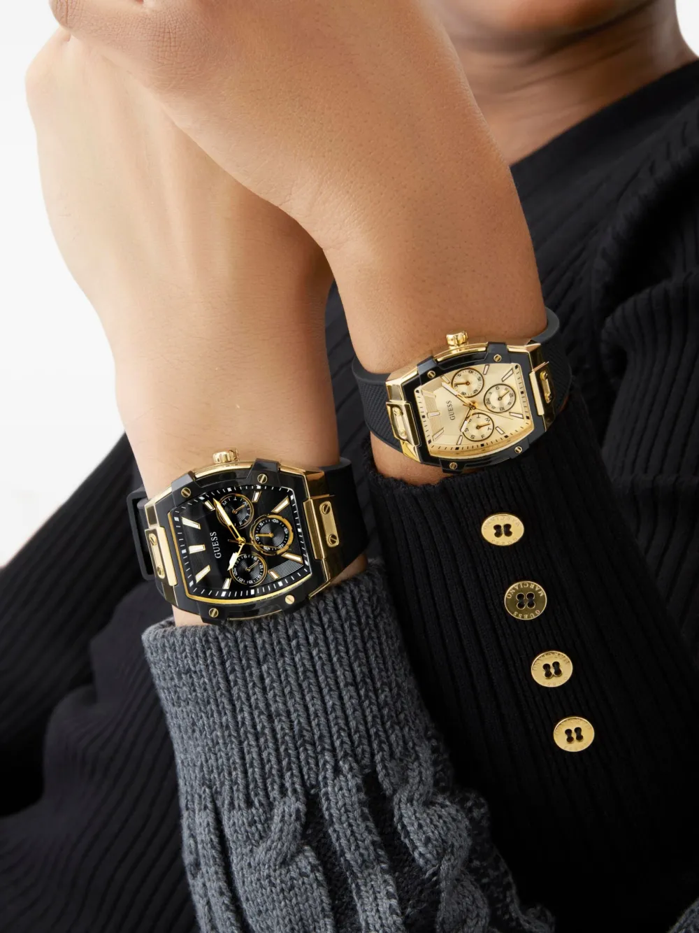 GUESS USA Roestvrij stalen horloge 44 mm - Zwart
