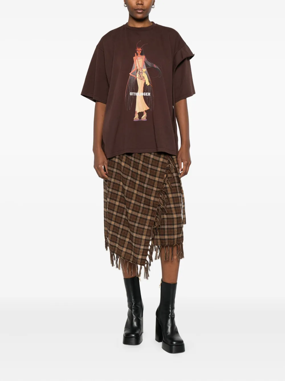 Ottolinger Deconstructed T-shirt In Brown