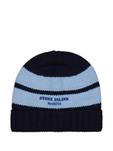 Stone Island striped-pattern beanie