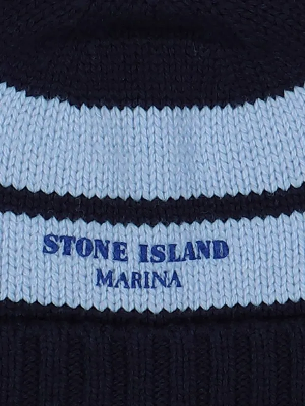 Stone Island ストライプ ビーニー | ブルー | FARFETCH JP