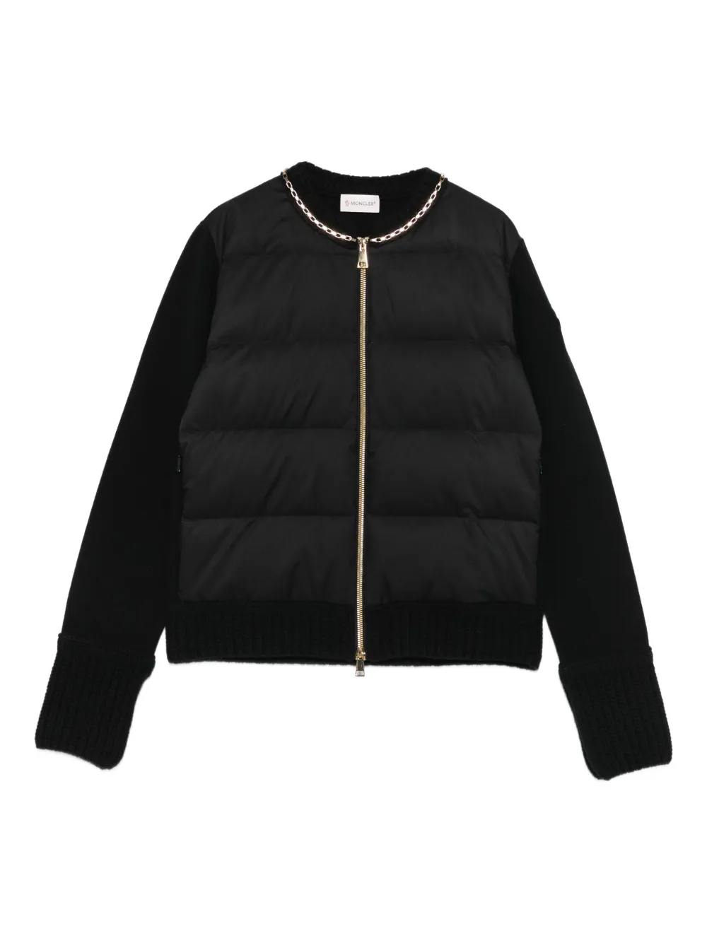 Moncler Donsjack met ketting afwerking Zwart