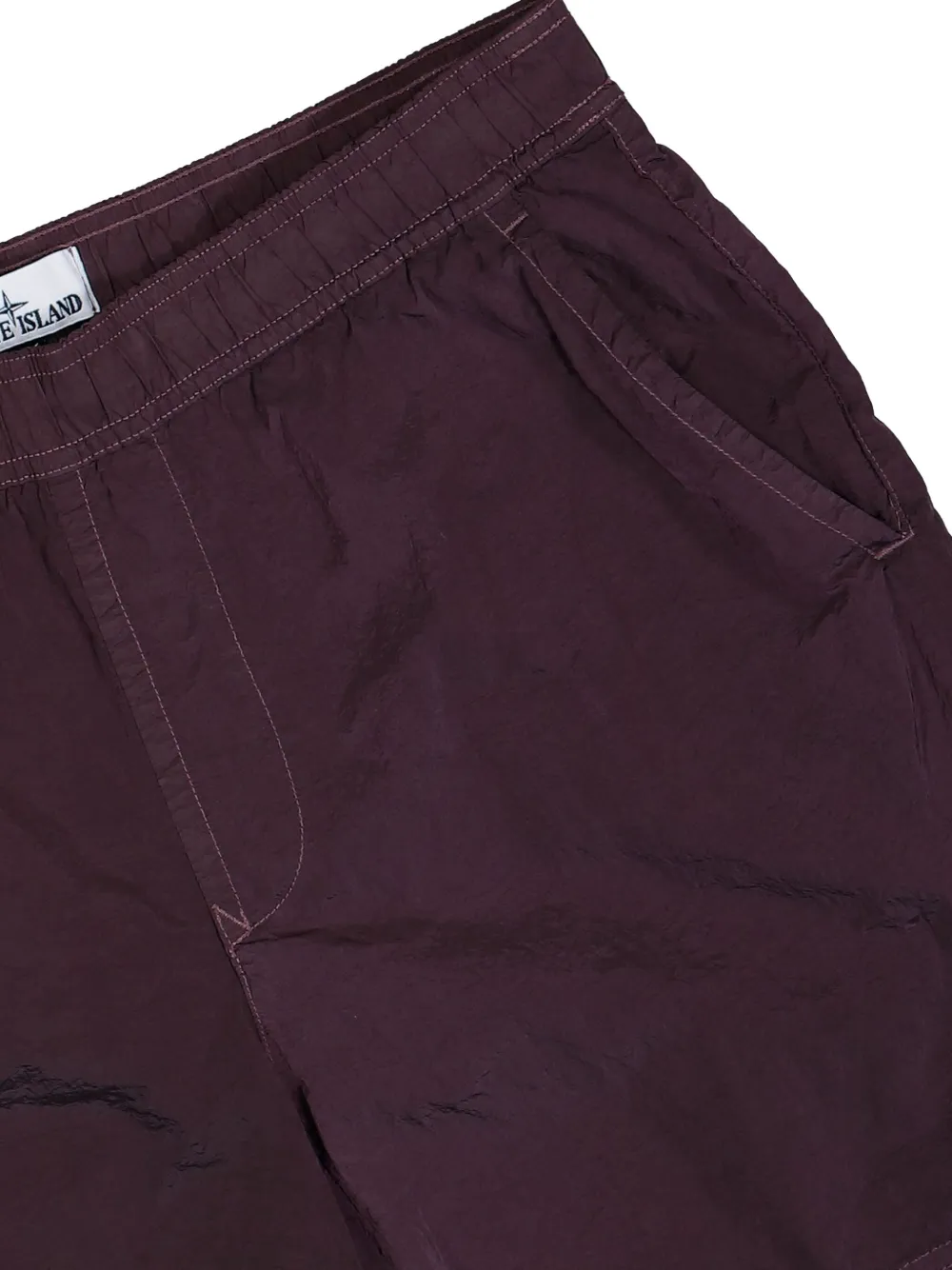 Stone Island logo-patch swim shorts Rood
