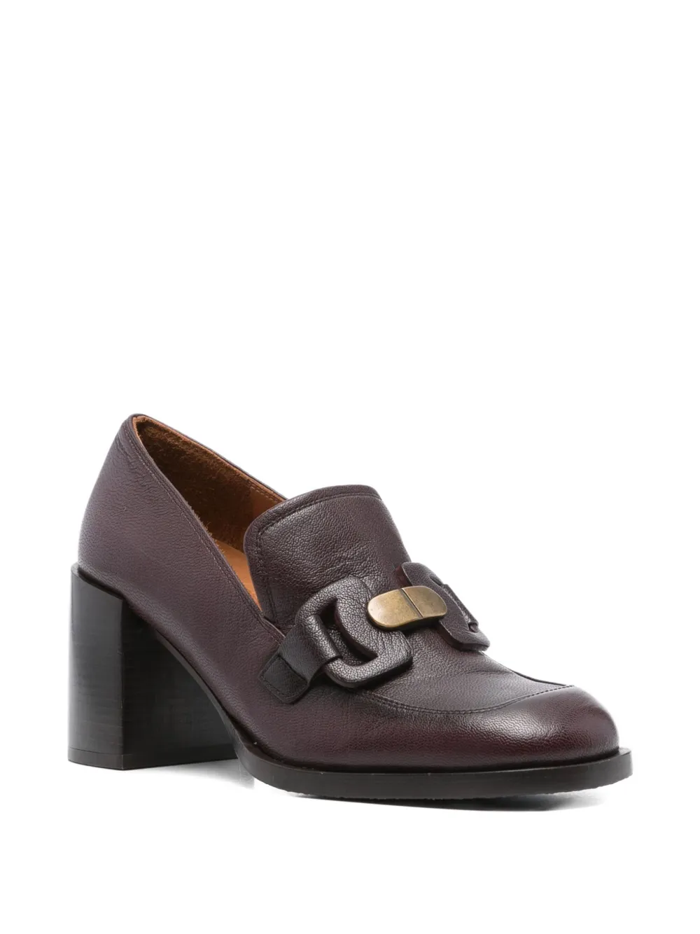 Chie Mihara 75mm Block-heel Leather Mules In Red