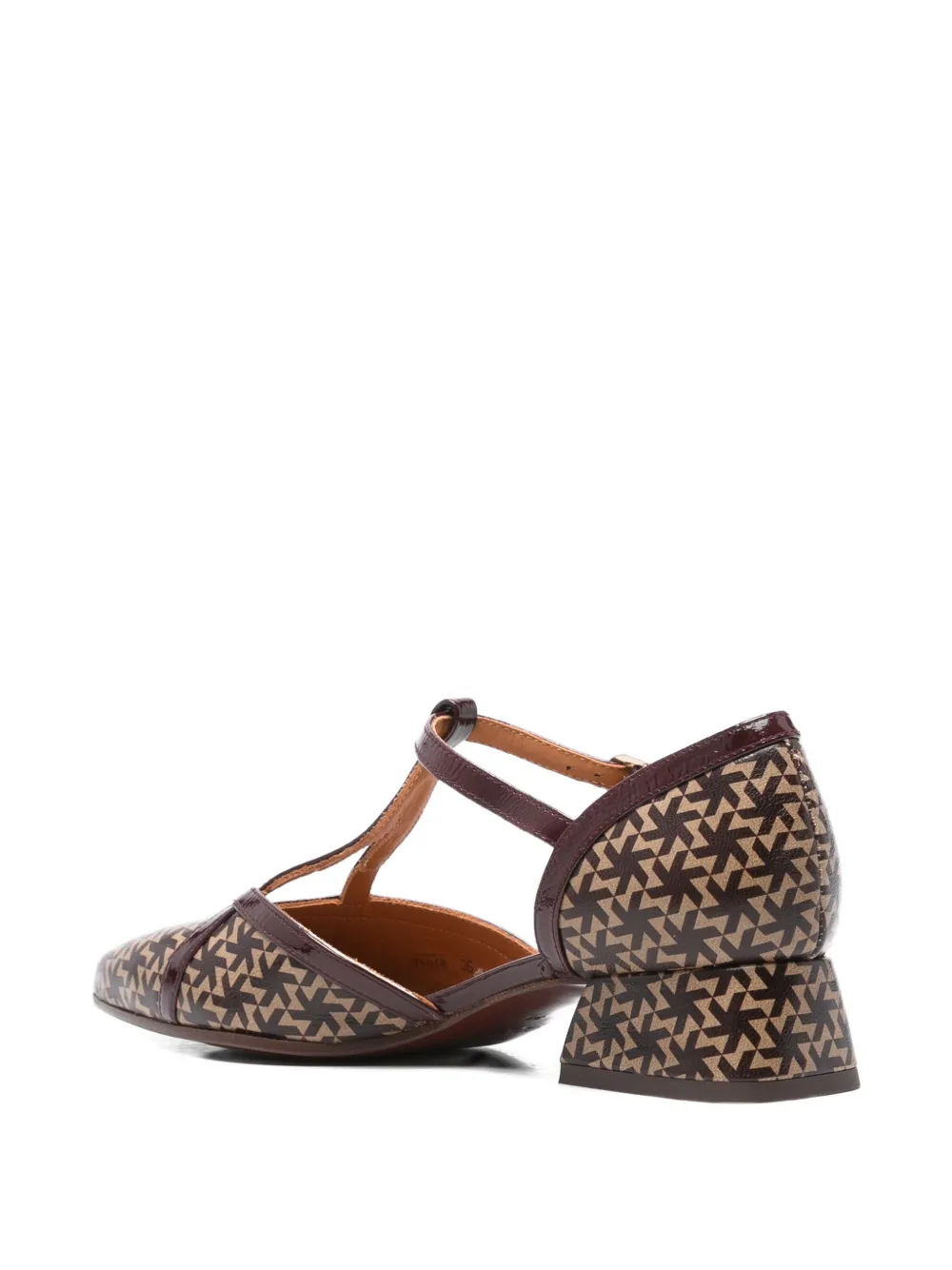 Chie Mihara 35mm geometric-print T-bar pumps Red
