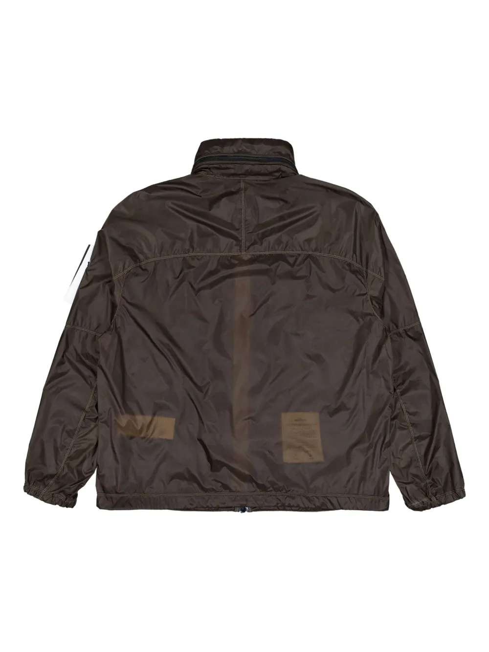 Stone Island concealed-hood zip-up windbreaker Groen