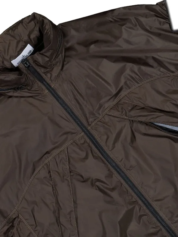 Stone Island concealed-hood zip-up Windbreaker Green FARFETCH IN
