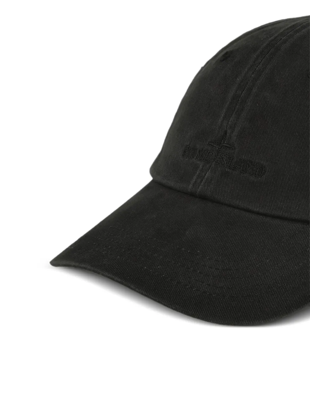 Stone Island Honkbalpet met geborduurd logo - Zwart