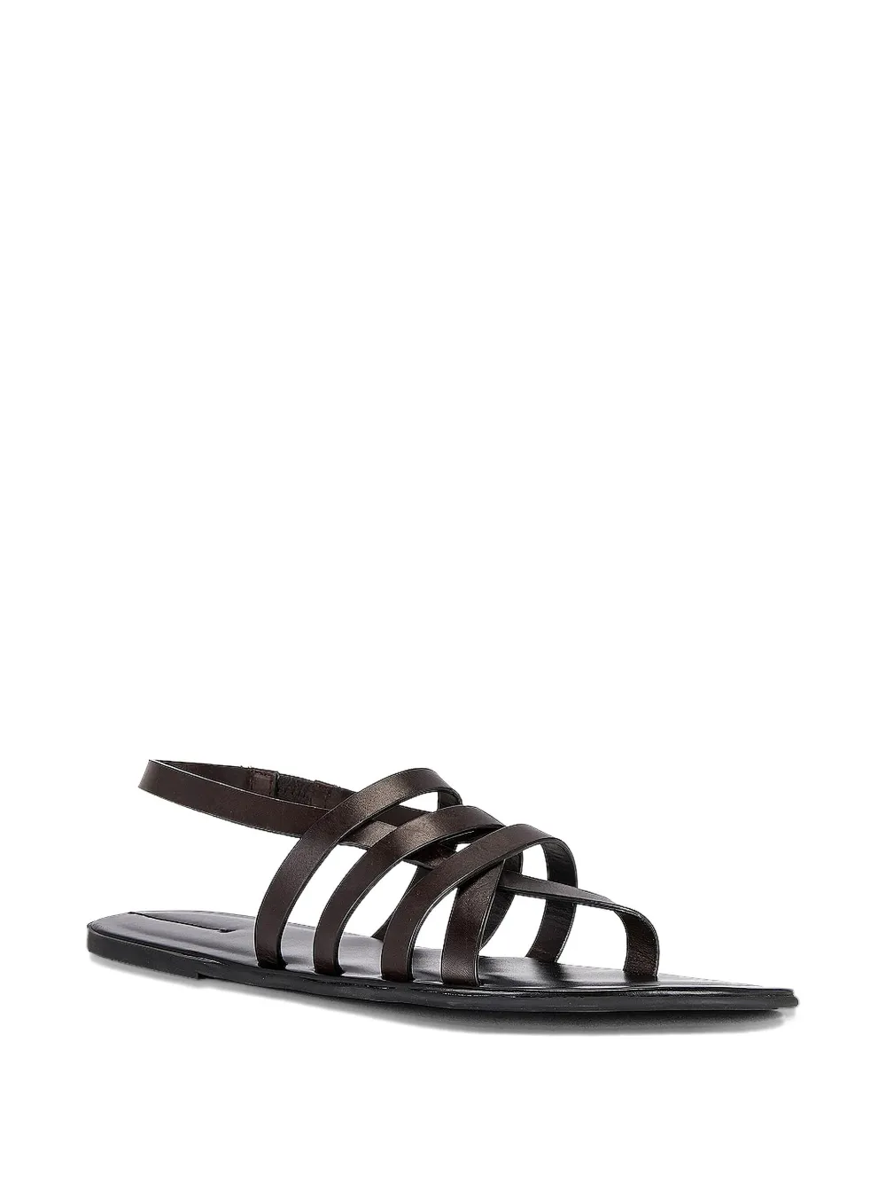 The Row Leather Slingback Sandals In Brown